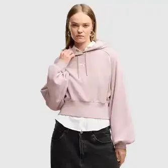 Puma Womens Essentials Cropped Balloon Sleeve Hoody