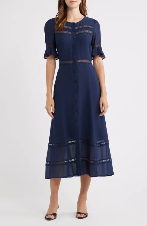 Woodson Lace Detail Shirtdress