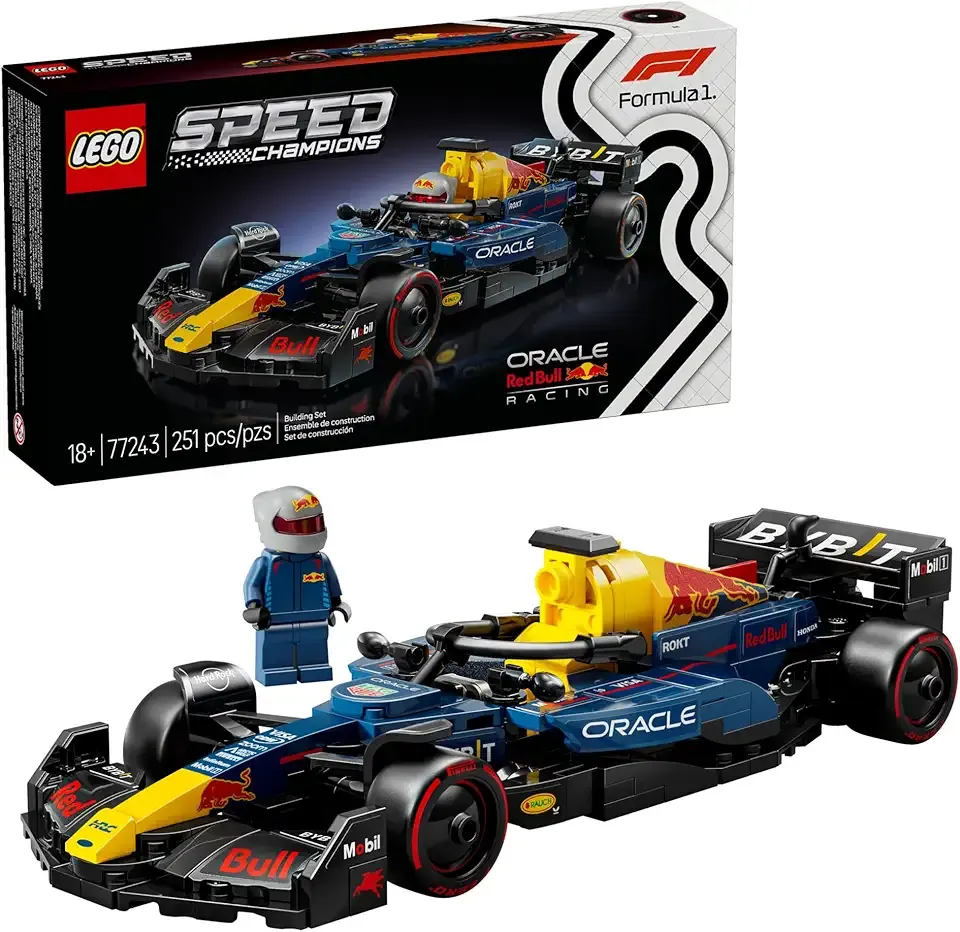 Speed Champions Oracle Red Bull Racing RB20 F1 Race Car Model Kits - Building Set for Adults, Ages 18+ with Realistic Features - Red Bull DIY Crafts for Display - Gift Idea for F1 Fans - 77243
