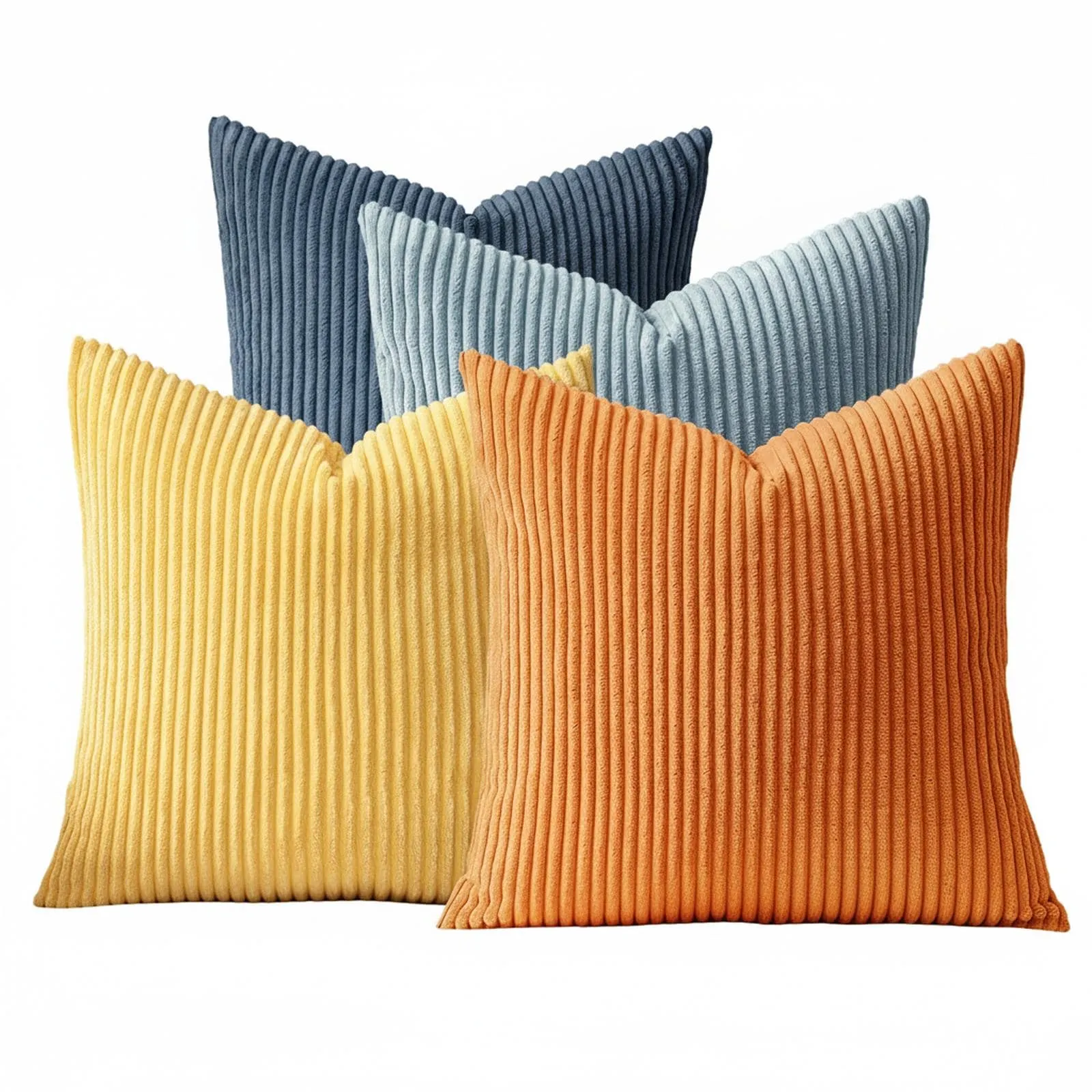 Boho Farmhouse Throw Pillow Covers 18x18 Inch Set Of 4 Mordern Nordic Cushion Soft Corduroy Spring Home Decor For Couch Bed Sofa Living Room Forest