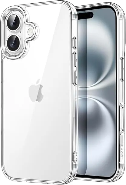 JETech Case ONLY for iPhone 16 Plus 6.7-Inch, Non-Yellowing Shockproof Phone Bumper Cover, Anti-Scratch Clear Back (Clear) JETech Case ONLY for iPhone 16 Plus 6.7-Inch, Non-Yellowi…
