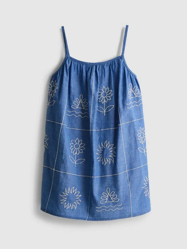 18 mois–9 ans | Robe caraco brodée en chambray