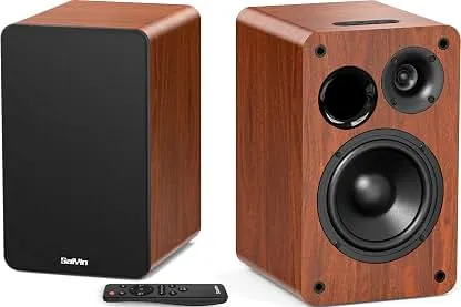 Saiyin Bluetooth Bookshelf Speakers for Record Player,…