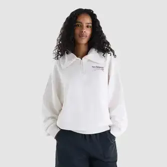 New Balance Womens Trackside French Terry Half Zip