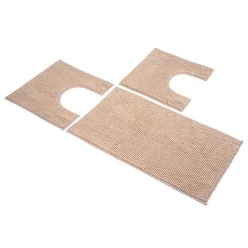 Set tappeti bagno Poppy Tortora Sophie Maison 3 pezzi