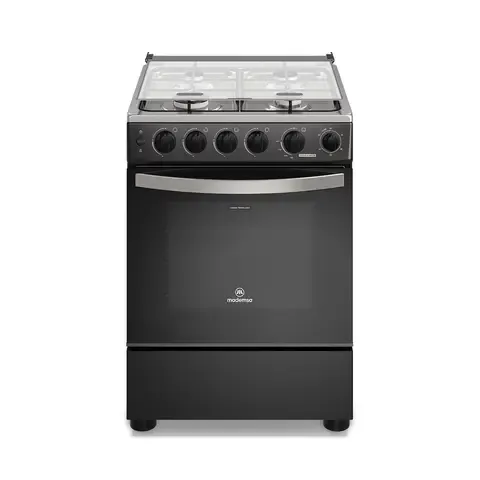 Cocina a Gas 4 Platos Horno Vapor y Temporizador FM4TPC Negra
