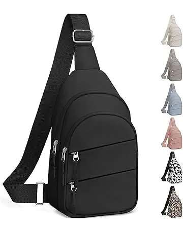 Tuwubi Crossbody Bags for Women, Sling Bag for Men, Small Hiking Backpack Anti Theft Lightweight for Outdoors Travel (M, Black)