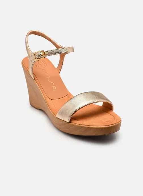 Sandalen met sleehak en plateau RITA_26_LMT dames goud en brons