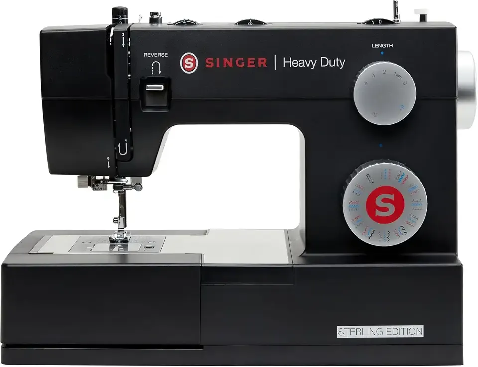 SINGER® 4432 Sterling High Speed Heavy Duty Sewing Machine + Accessory Kit | 32 stitches deliver 110 applications, 50% more power for thick fabrics, 1100 per minute capacity, 1-step buttonhole design