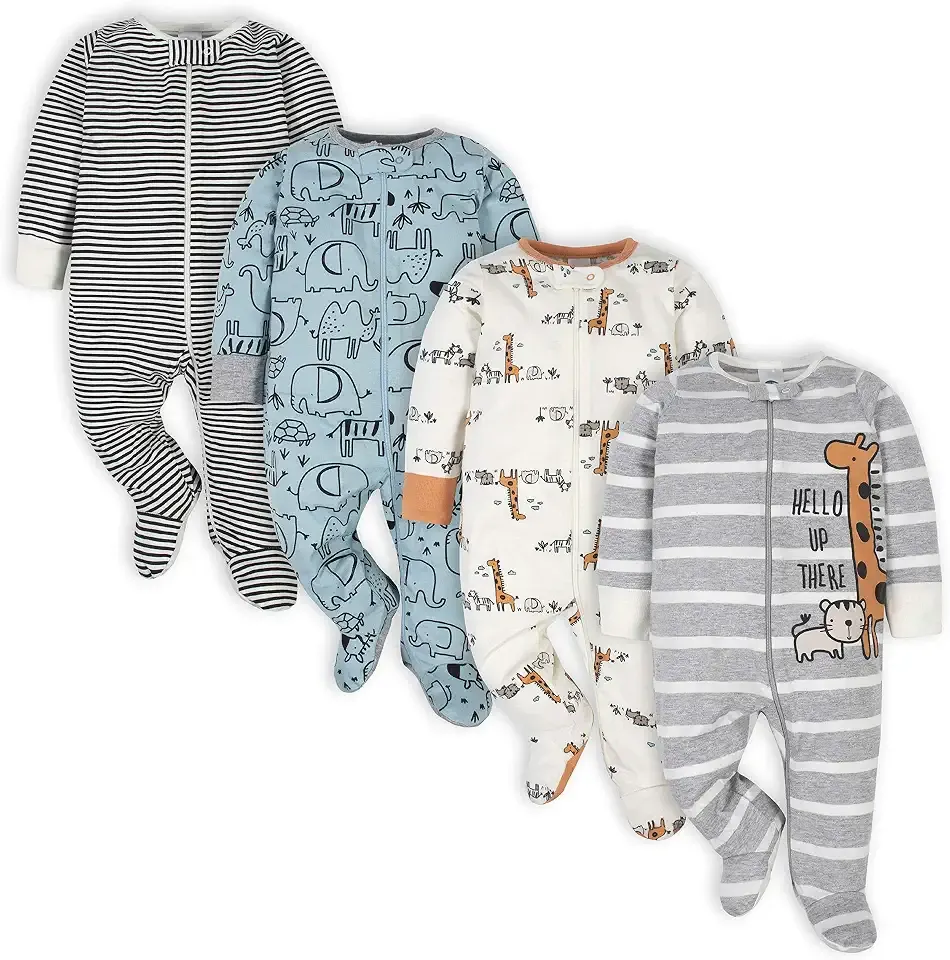 Baby Boys' 4 Pack Sleep 'N Play Footie