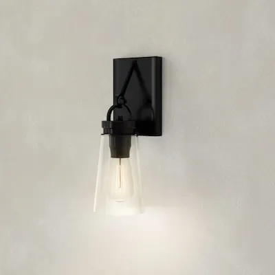 Stockbrace 4.75-in W 1 -Light Matte Black Farmhouse Wall Sconce