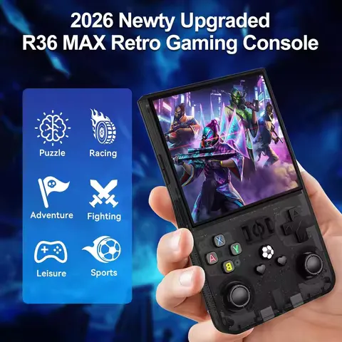 R36MAX Retro Handheld Game Console 128GB Linux System RK3326 CPU 4 Inch IPS Screen R36MAX Portable Pocket Video Game Player