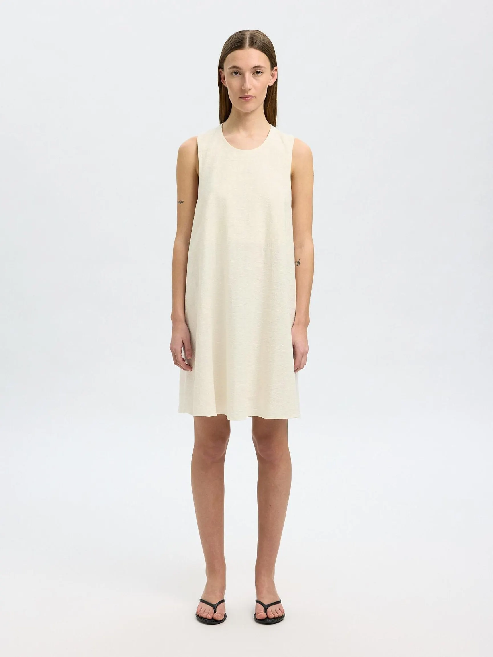 BOMULLSBLANDING JACQUARD MINIKJOLE