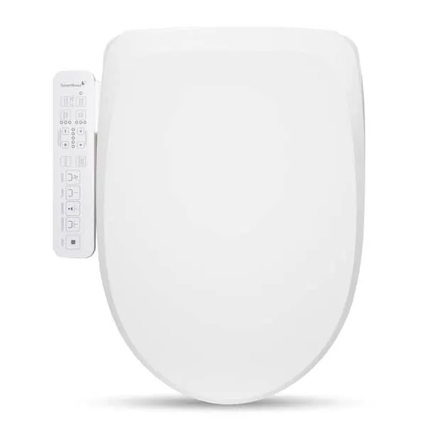SmartBidet Electric Bidet Seat for Elongated Toilets with Unlimited Warm Water, Touch Control Panel, Turbo Wash in White