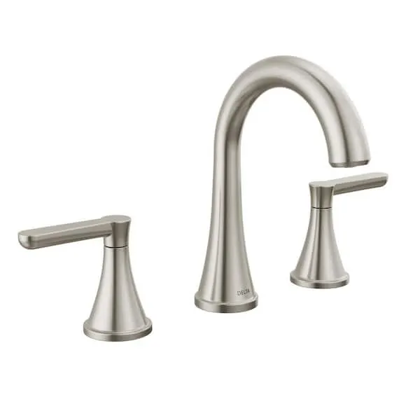 Delta Greydon 8 in.​ Widespread Double Handle Bathroom Faucet in Spotshield Brushed Nickel