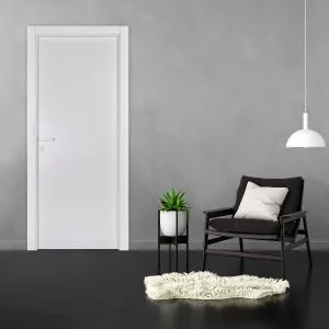 Porta interna a battente Spidy in MDF colore bianco, L 80 x H 210 cm, apertura reversibile