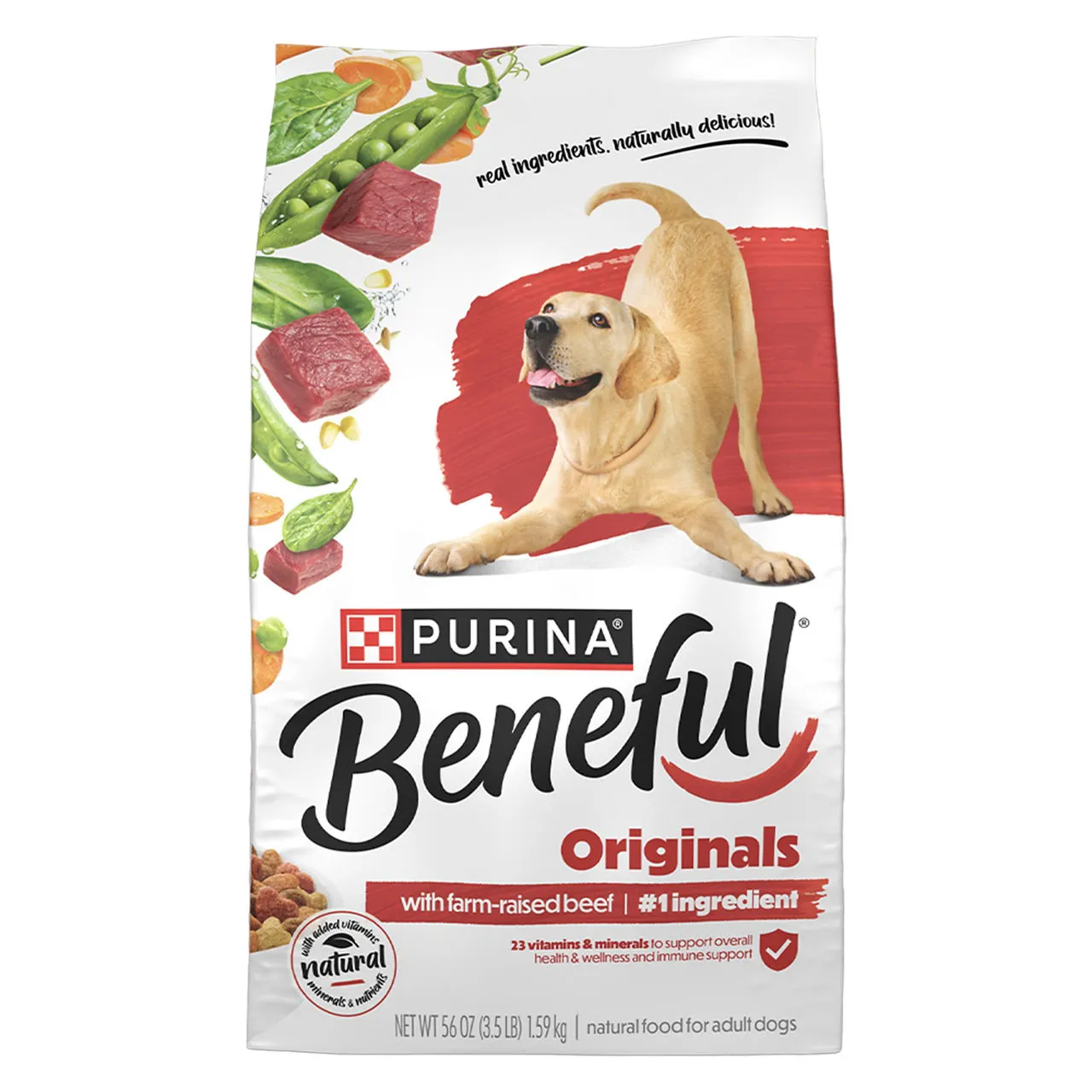 Purina Beneful Originals With Farm-Raised Beef Natural Dog Food Dry Recipe With Added Vitamins, Minerals and Nutrients