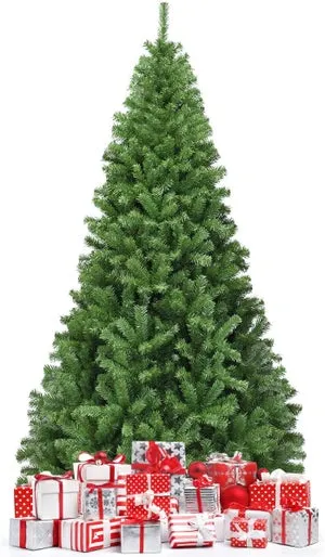 225 cm Árbol de Navidad Artificial, Árbol de Navidad con 1346 Puntas, Hojas de PVC Apertura Automática y Soporte de Metal, Decoración Navideña