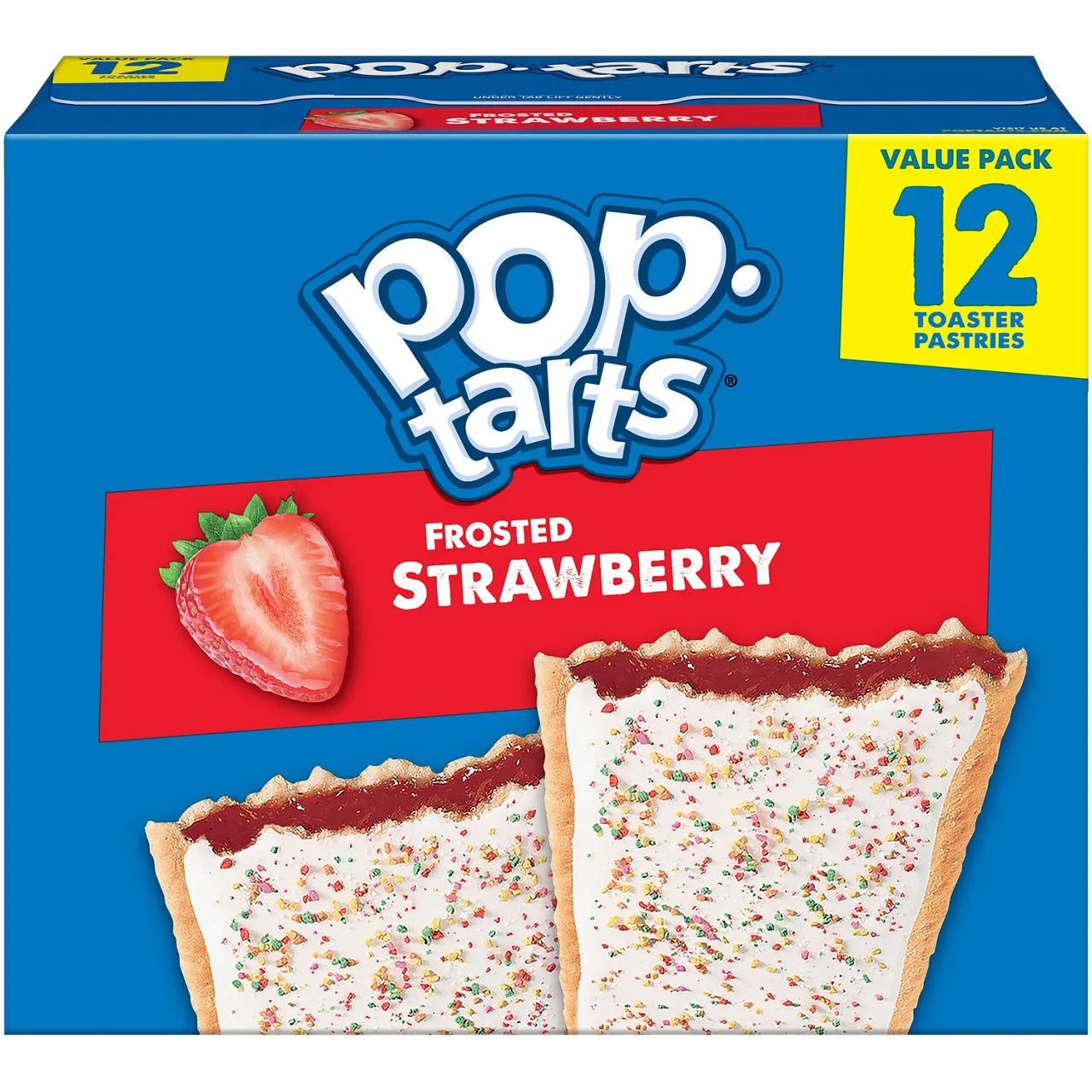 Pop-Tarts Frosted Strawberry Toaster Pastries, Breakfast Foods, Value Pack, 12 Count