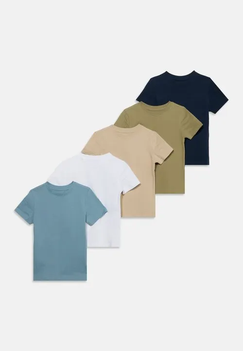 5 PACK - T-shirts - black/beige/white