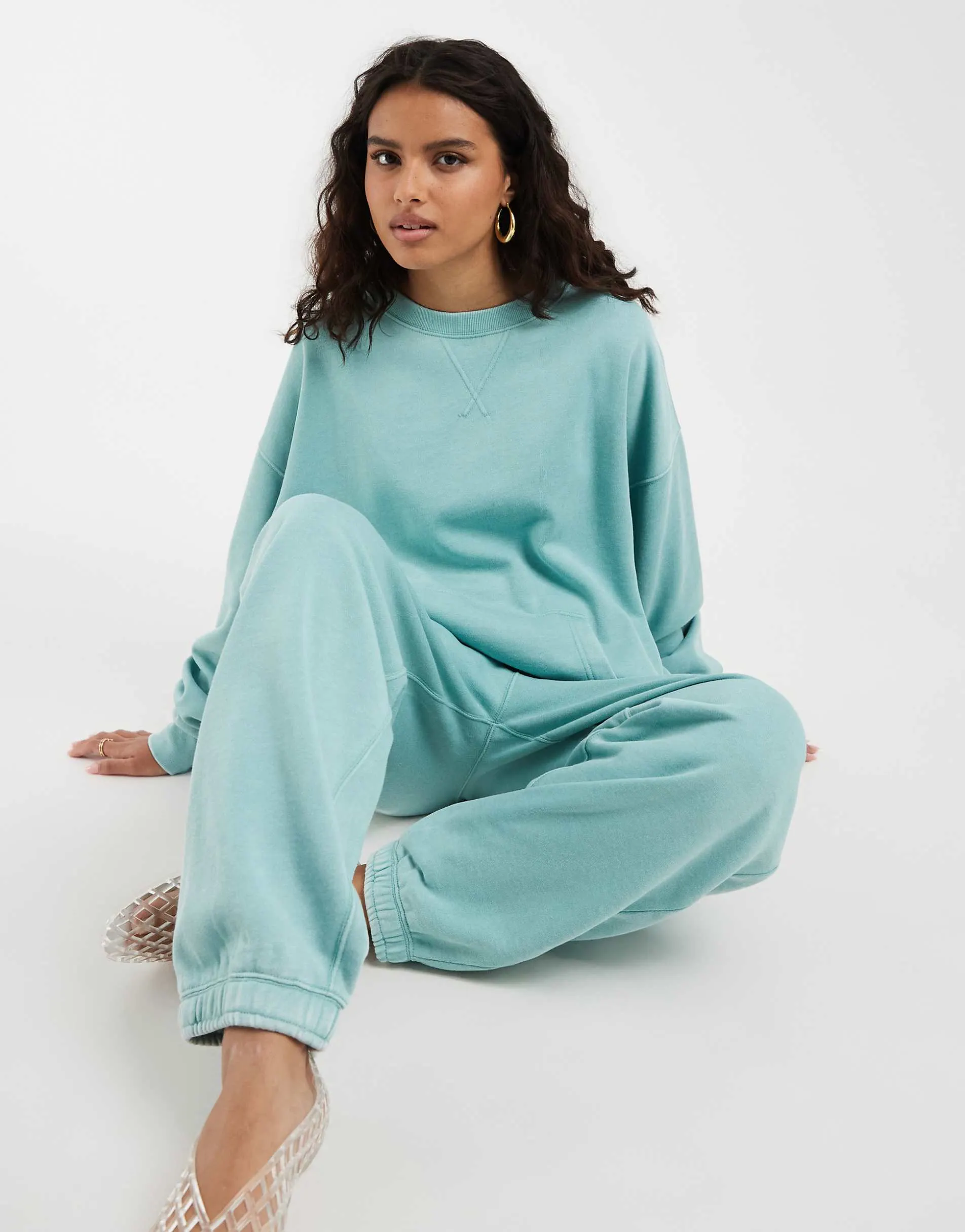 Free People slow it down pullover in blue