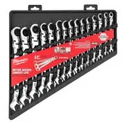 Milwaukee 15 Piece Metric Flex Head Ratcheting Combination Wrench Set 48-22-9513