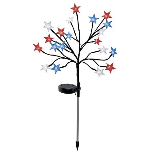 Patriot Lighting® Patriotic Star Tree Solar Dusk to Dawn Path Light