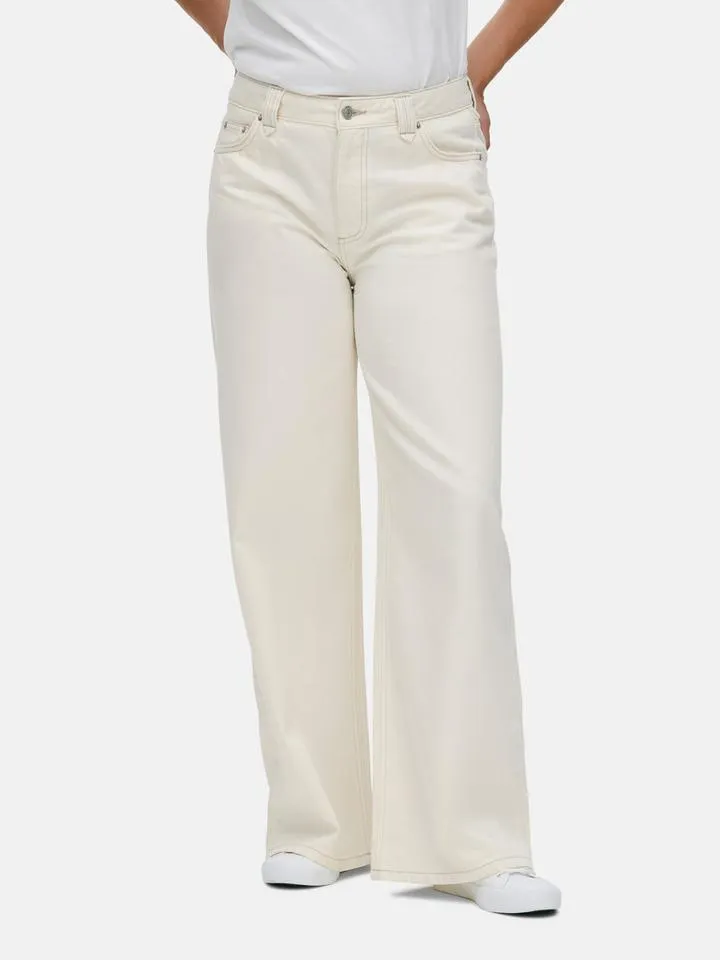 Jean large à taille mi-haute