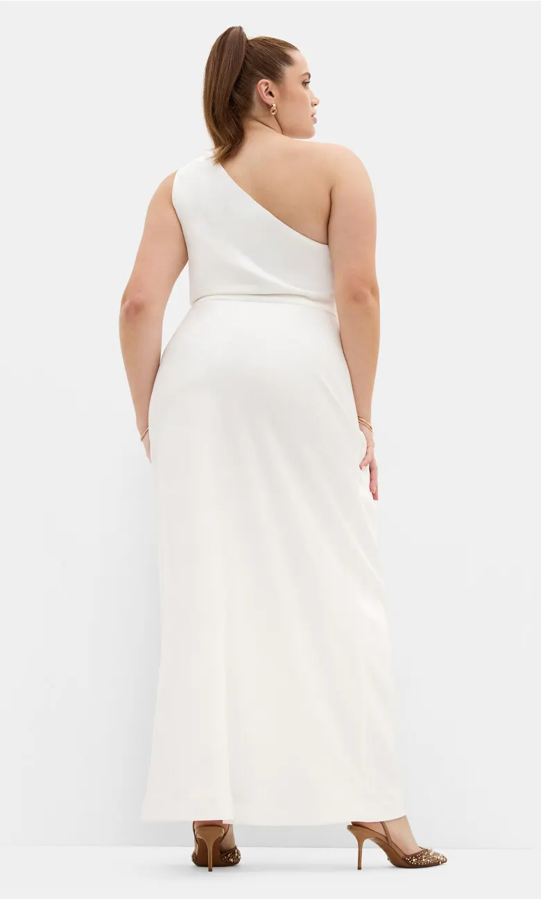 Jayne One Shoulder Maxi Dress - ivory