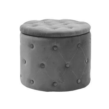 Pouf Contenitore Apribile Grigio Scuro