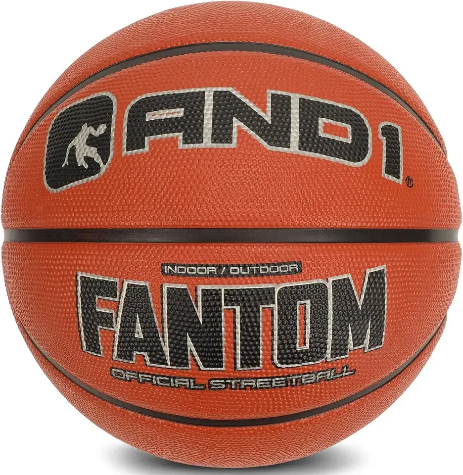 AND1 Rubber Basketball: Official Regulation Size 7 (29.5 inches) - Deep Channel Construction Streetball, Made for Indoor Outdoor Basketball Games