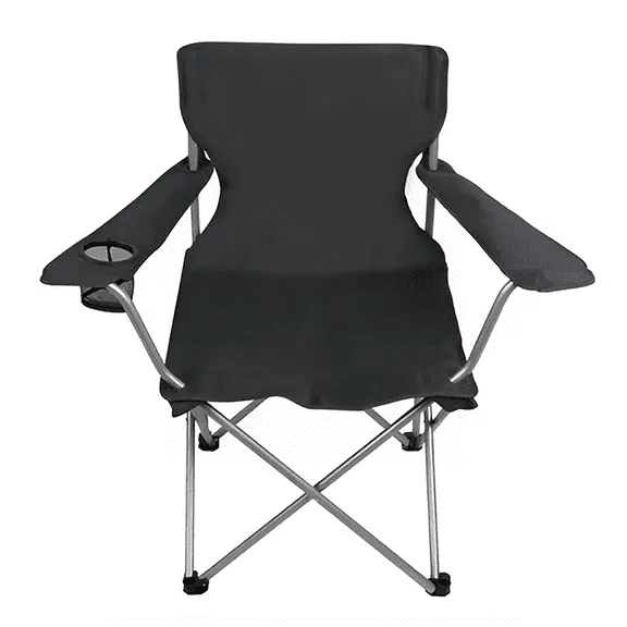 Ozark Trail Quad Folding Camp Chair with Cup Holder, Black