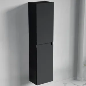 Columna de baño suspendida 4 estantes 140 cm negro mate - LOMAZOO Marbella