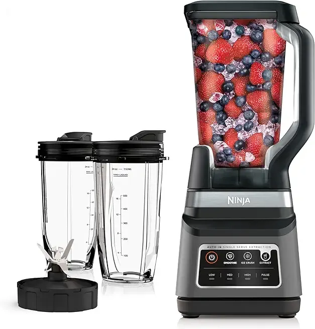 BN751 Professional Plus DUO Blender, 1400 Peak Watts, 3 Auto-IQ Programs for Smoothies, Frozen Drinks & Nutrient Extractions, 72-oz. Total Crushing Pitcher & (2) 24 oz. To-Go Cups, Black