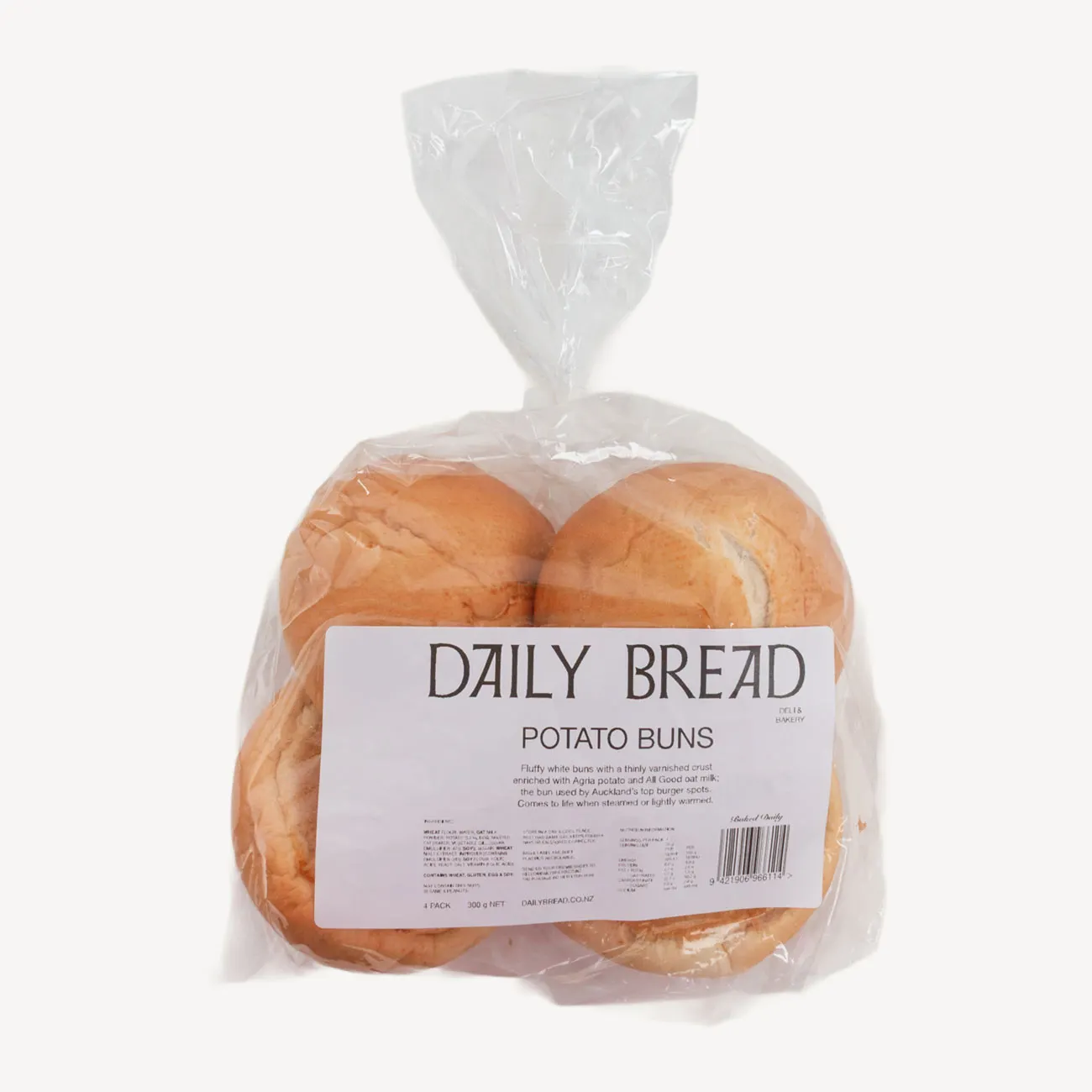 daily bread potato burger buns 4 pack