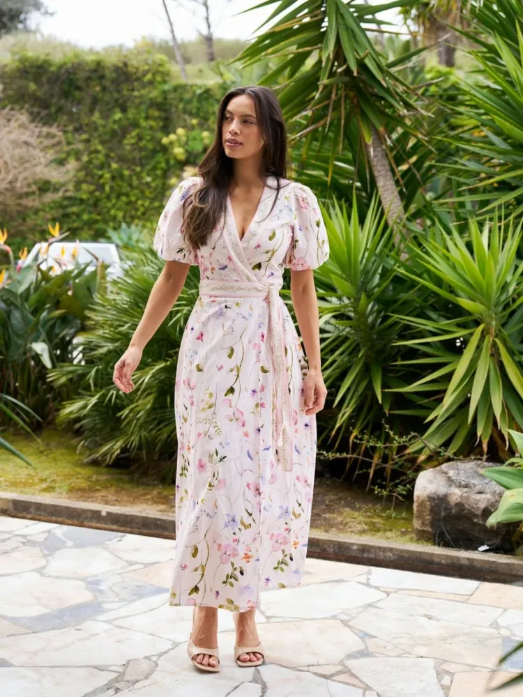 Clarine Flower Dress Off White