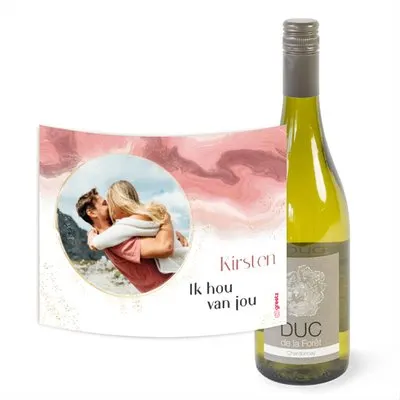 Duc de la Foret | Chardonnay | Love met eigen tekst en foto | 750 ml