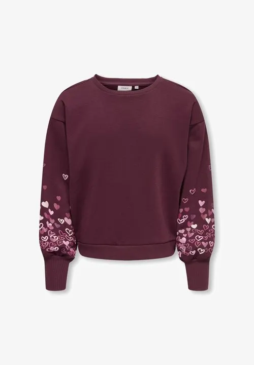Sweats KOGBROOKE Sweat - Sweatshirt - winetasting print:sleeve hearts