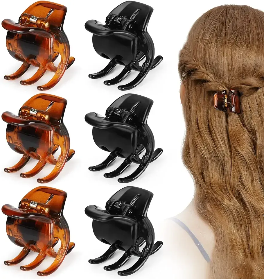 6 Pieces Hair Claw Clips, Morhom 1.3 Inch Jaw Clips for Thick or Medium Hair