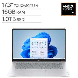 HP OmniBook 3 17.3" Touchscreen Laptop - AMD Ryzen 5 130 - FHD (1920 x 1080) - 16GB Memory - 1TB SSD - Windows 11 Home