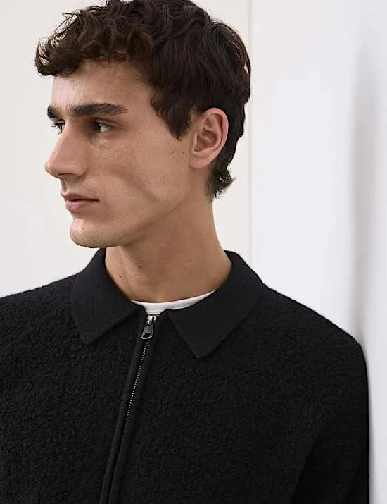 Jacke aus reiner Wolle mit Schleifenstich