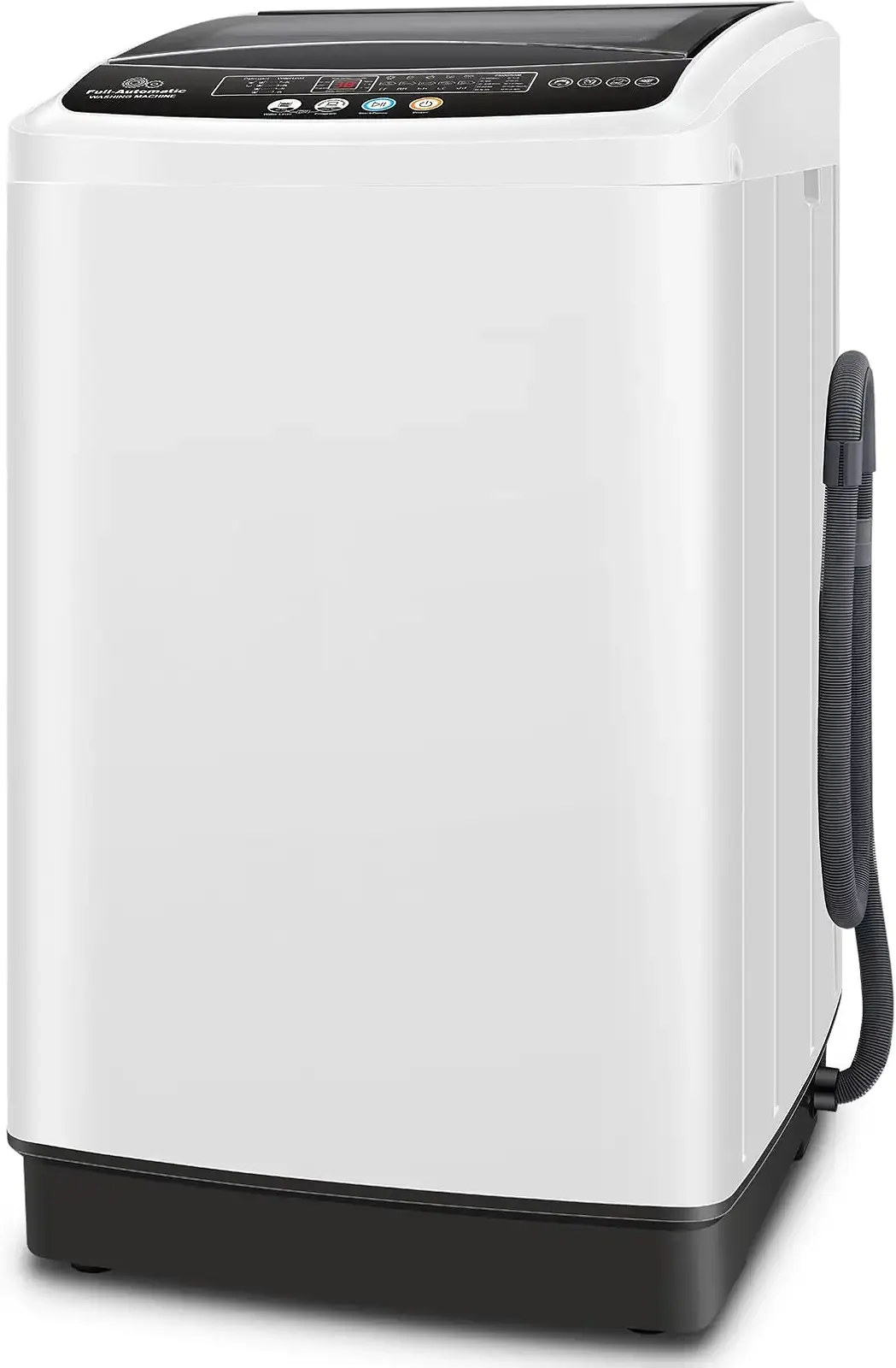 Nictemaw Portable Washing Machine, 20Lbs Capacity Full-Automatic Portable Washer, 2.8Cu.ft Washer and Dryer Combo with Drain Pump, LED Display, 10 Programs & 8 Water Levels, Slow-Close Glass Lid