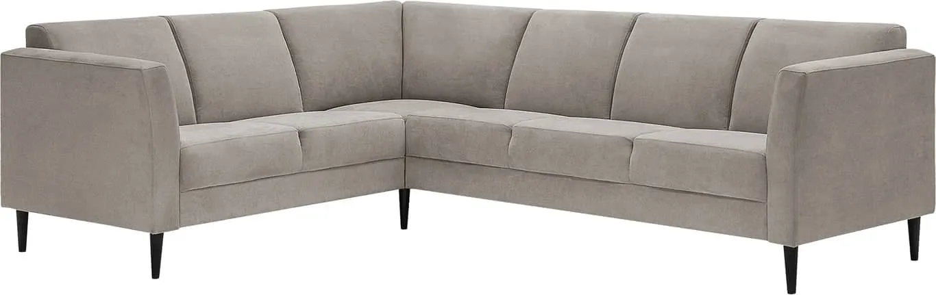 Naxos hjørnesofa 2 seter, med hjørne og 3 seter i stoffet Soro Greige