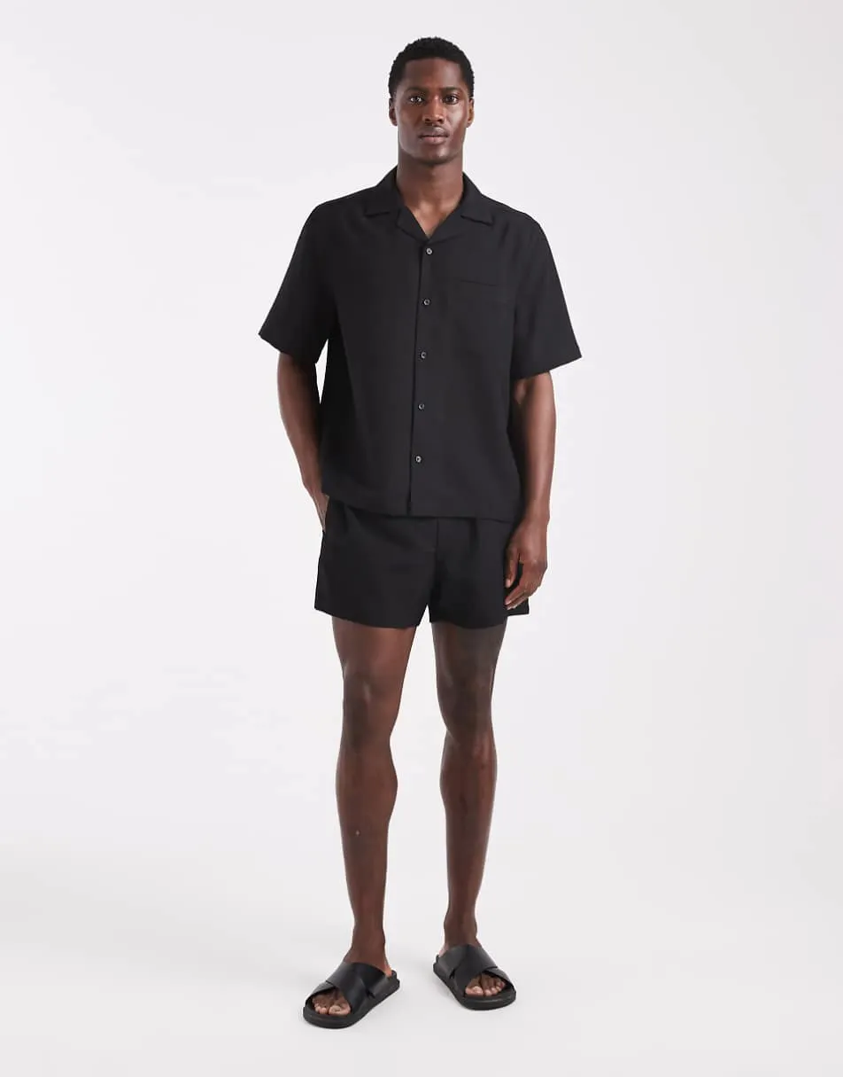 ASOS DESIGN linen co-ord in black 1