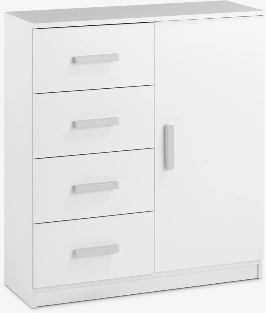 Cassettiera 4 cassetti 1 anta TAPDRUP bianco