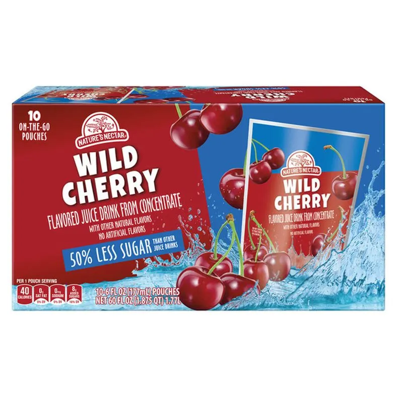 Nature's Nectar Wild Cherry Juice Pouches