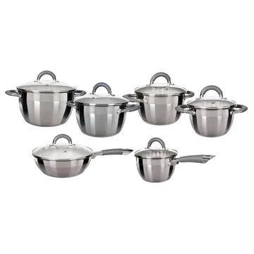Batteria di Pentole 12 Pezzi in Acciaio Inox Linea Grey Diamond