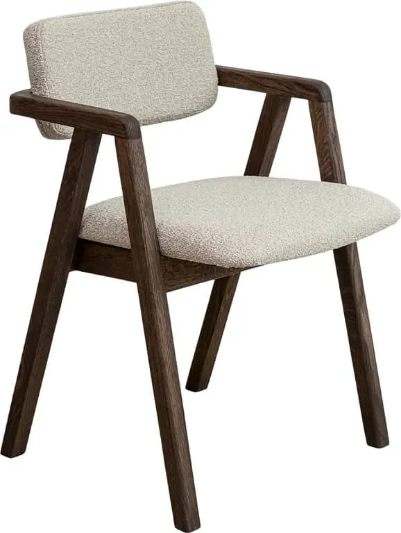 Nigel spisestol moccafarget, stoff Domino beige
