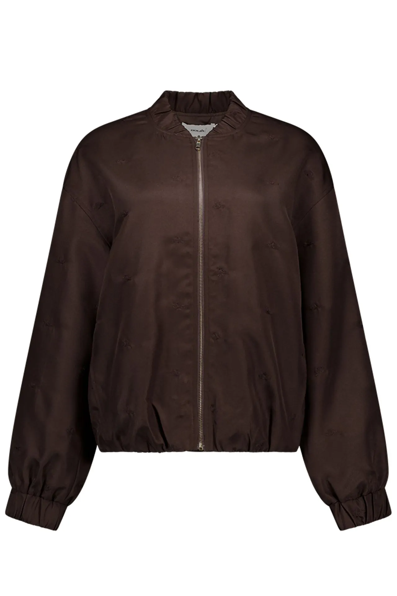 Bruine bomberjas met borduursels