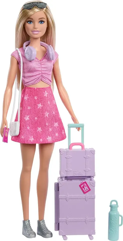 Family & Friends Malibu Limitless Adventure Blonde Fashion Doll | Luggage and Travel-Themed Accessories